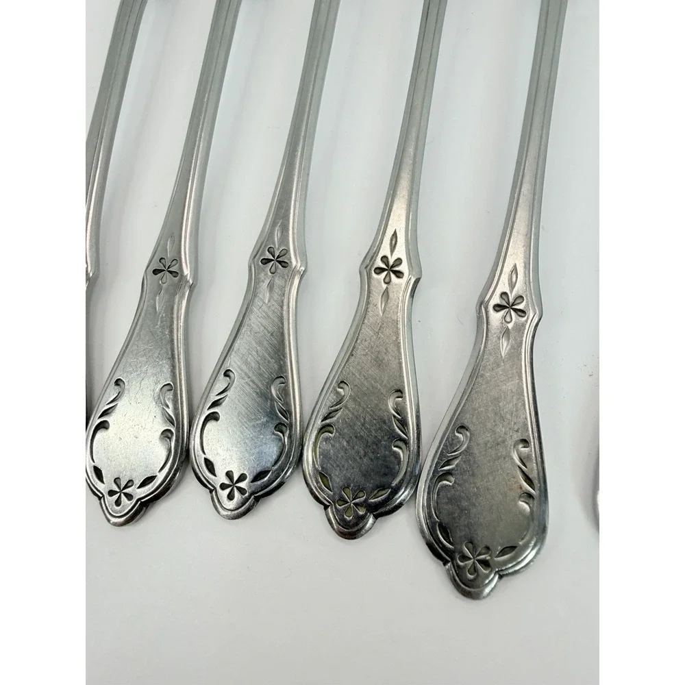 Evening Star Dinner Fork Lot of 6 Northland Oneida Stainless Flatware Korea